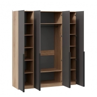 Шкаф для одежды Порто 580 с 4 глухими дверями (Яблоня Беллуно, Графит софт) - Изображение 2